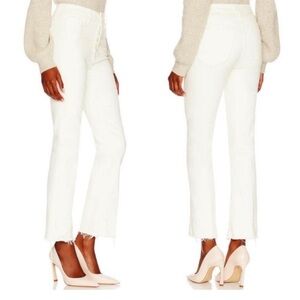 MOTHER Tripper Ankle Fray Jeans in Antique White